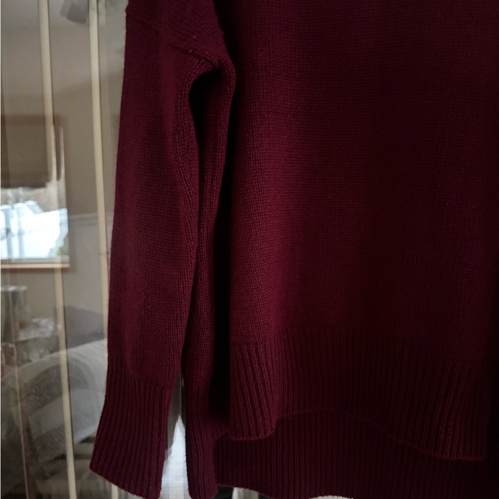 Lisa Yang Heidi Burgundy Cashmere Turtleneck Sweater - Picture 2 of 6